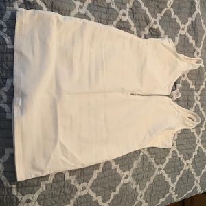 White mini dress with split